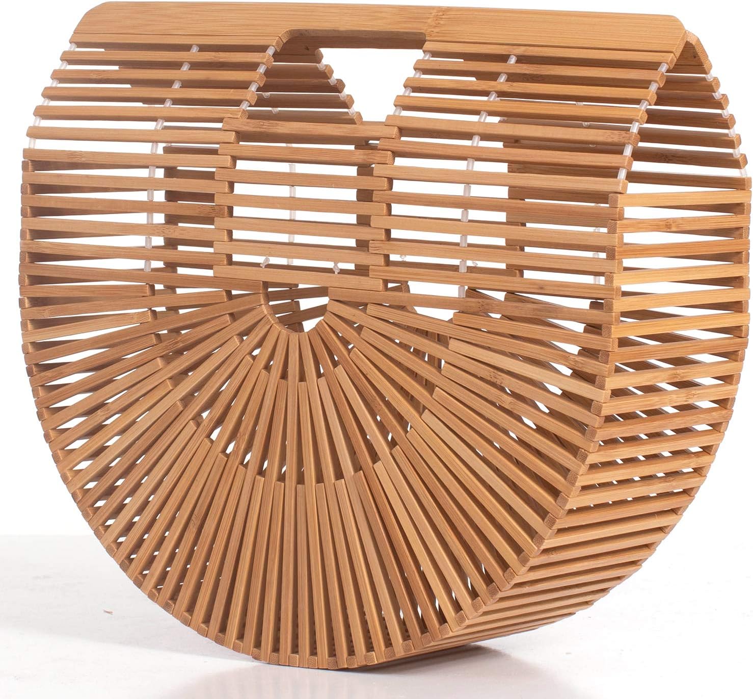 RULER TRUTH Women's Bamboo Handbag by Handmade Straw Bag,Tote Bamboo Purse Natural Basket Bag for Summer Beach\u2026 - Image 7