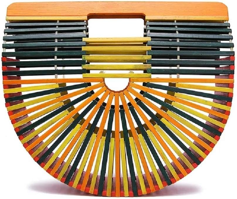 RULER TRUTH Women's Bamboo Handbag by Handmade Straw Bag,Tote Bamboo Purse Natural Basket Bag for Summer Beach\u2026 - Image 11