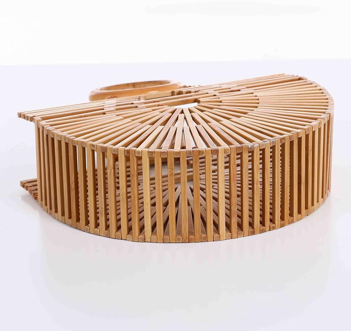 RULER TRUTH Women's Top Handle Bamboo Handbag Summer Beach Tote Bag, Natural Bamboo Handmade Purse - Image 3