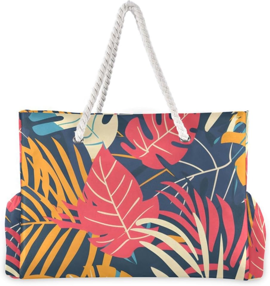 senya Large Beach Shoulder Bags Canvas Tote Water Resistant for Gym Travel Daily - Image 2