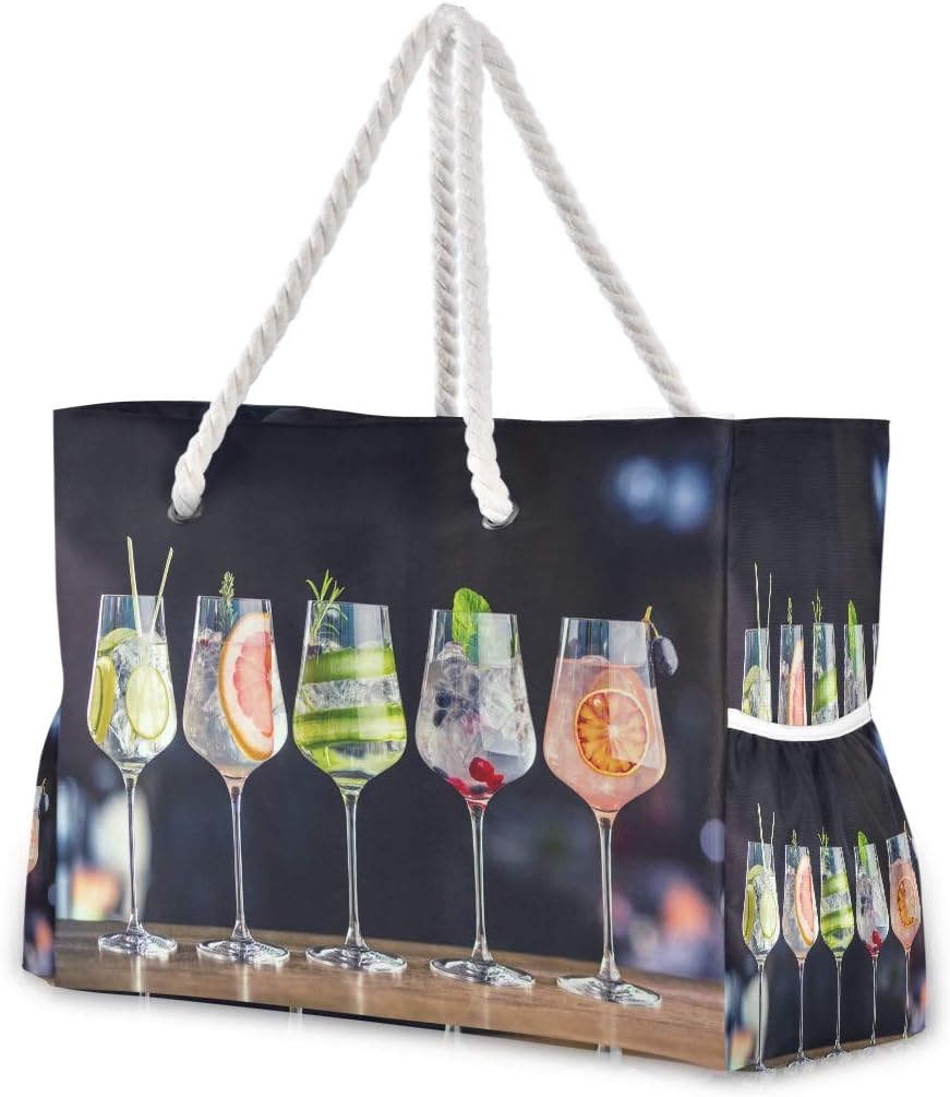 senya Large Beach Shoulder Bags Canvas Tote Water Resistant for Gym Travel Daily - Image 33