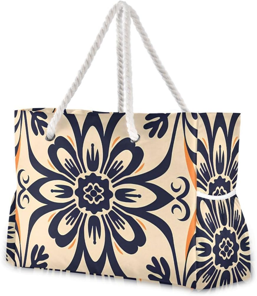 senya Large Beach Shoulder Bags Canvas Tote Water Resistant for Gym Travel Daily - Image 7