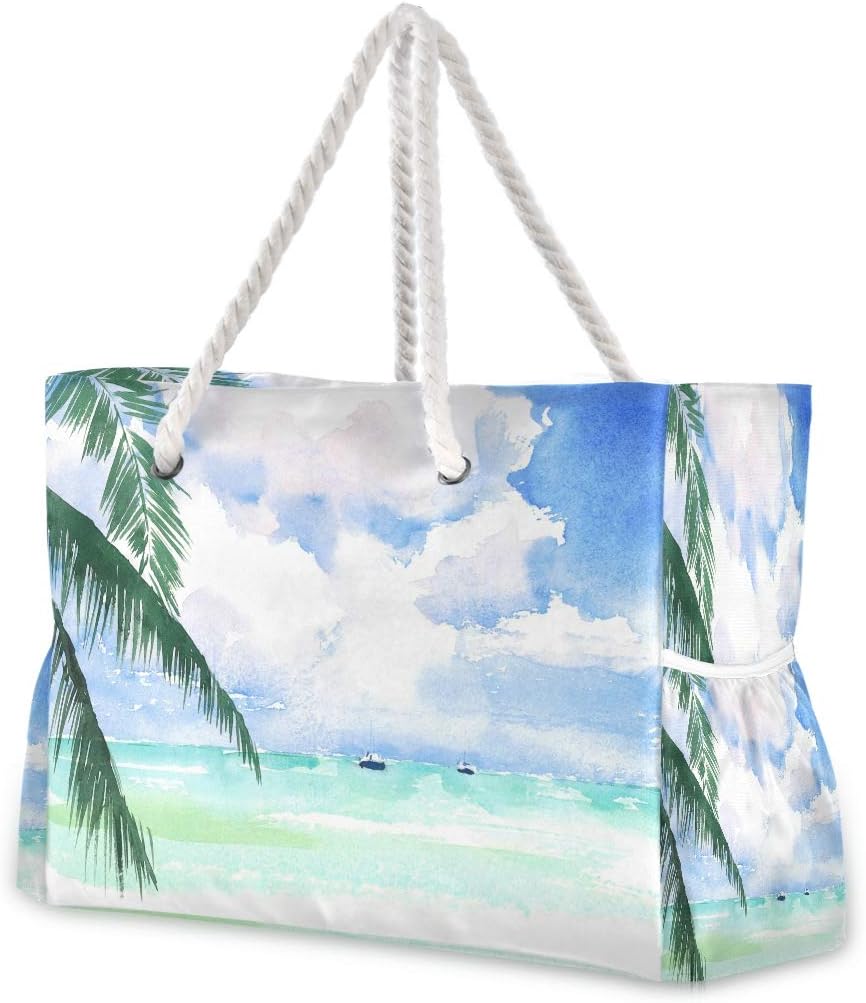 senya Large Beach Shoulder Bags Canvas Tote Water Resistant for Gym Travel Daily - Image 20