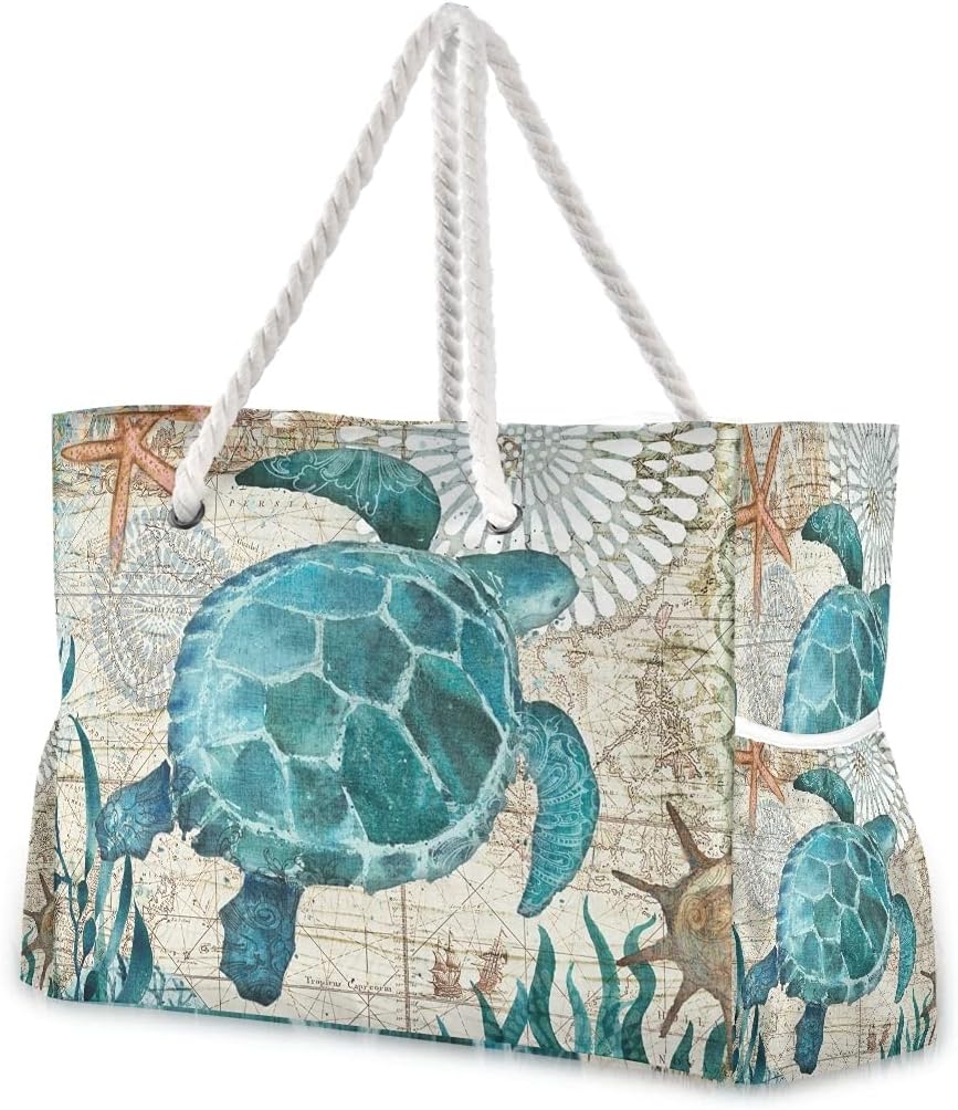 senya Large Beach Shoulder Bags Canvas Tote Water Resistant for Gym Travel Daily - Image 19