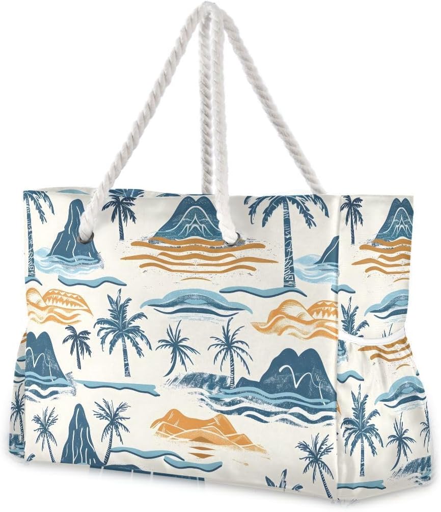 senya Large Beach Shoulder Bags Canvas Tote Water Resistant for Gym Travel Daily - Image 10