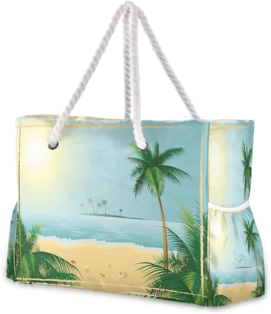 senya Large Beach Shoulder Bags Canvas Tote Water Resistant for Gym Travel Daily - Image 15