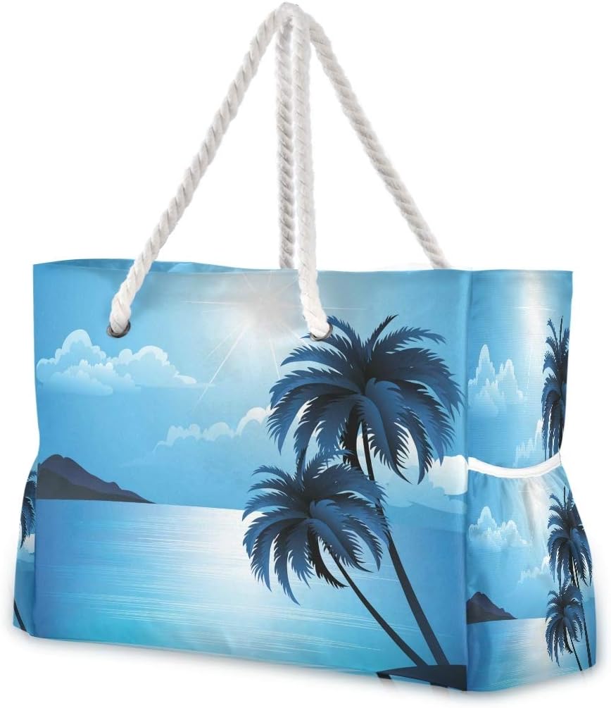 senya Large Beach Shoulder Bags Canvas Tote Water Resistant for Gym Travel Daily - Image 30