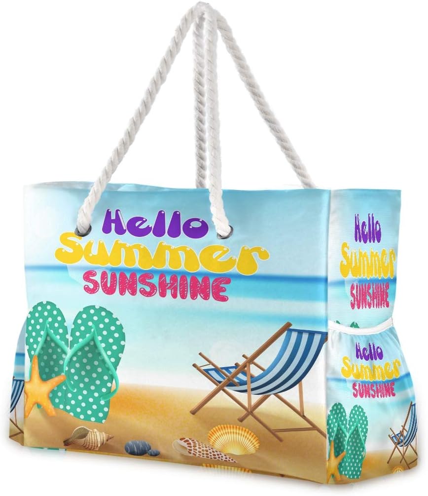 senya Large Beach Shoulder Bags Canvas Tote Water Resistant for Gym Travel Daily - Image 24