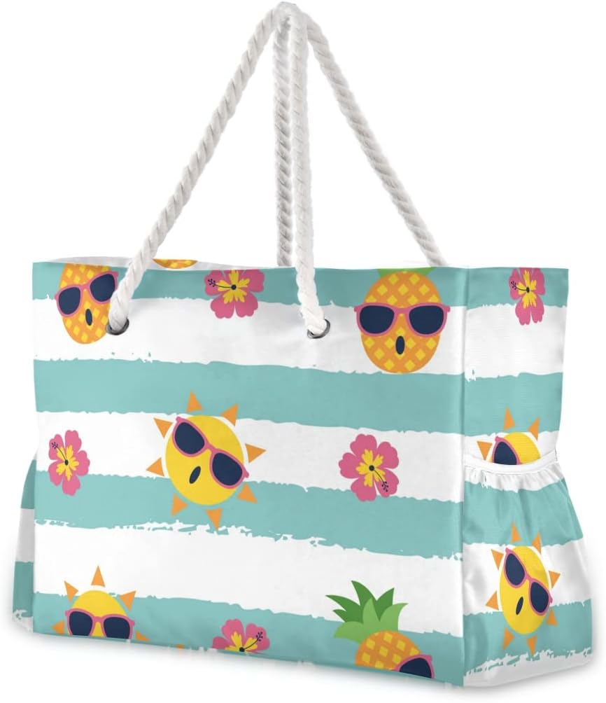 senya Large Beach Shoulder Bags Canvas Tote Water Resistant for Gym Travel Daily - Image 9