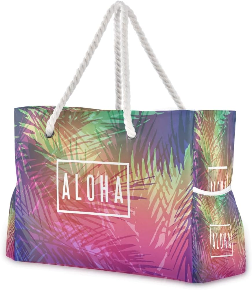 senya Large Beach Shoulder Bags Canvas Tote Water Resistant for Gym Travel Daily - Image 22