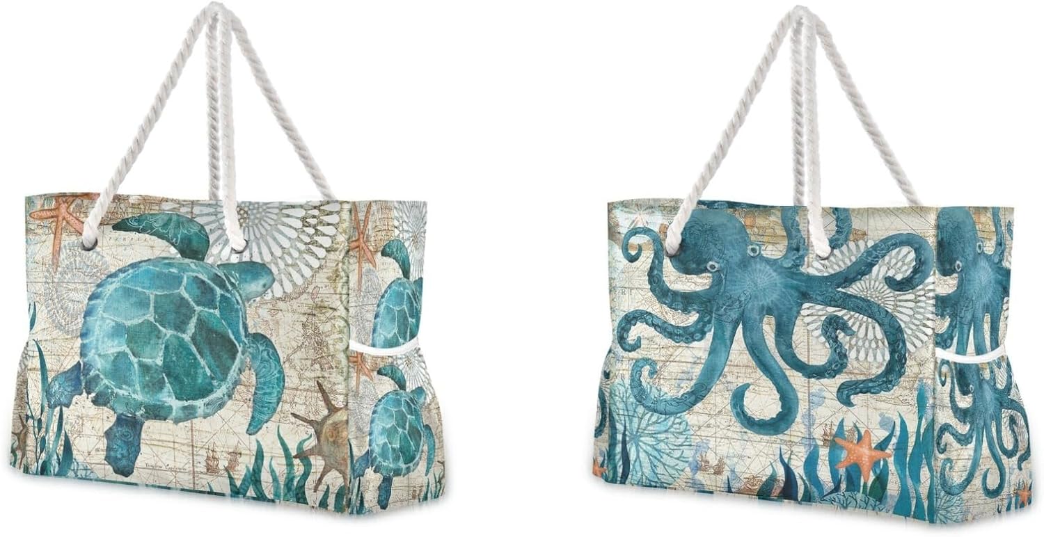 senya Large Beach Shoulder Bags Canvas Tote Water Resistant for Gym Travel Daily - Image 21