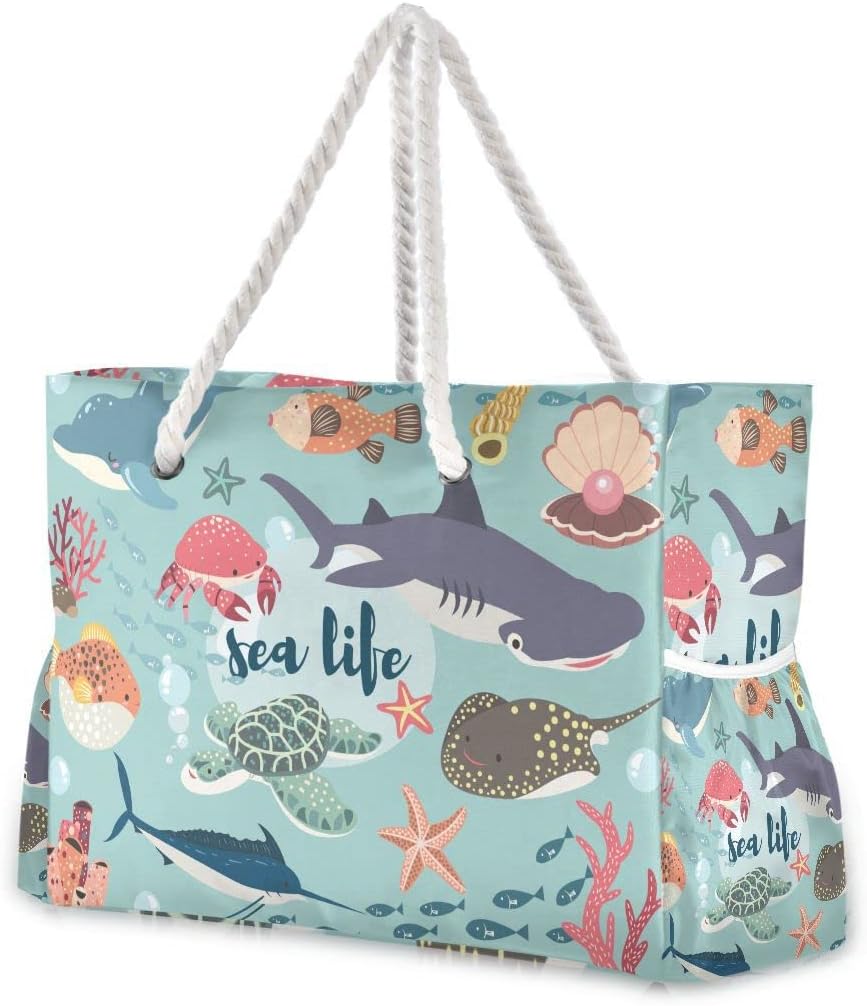 senya Large Beach Shoulder Bags Canvas Tote Water Resistant for Gym Travel Daily - Image 34