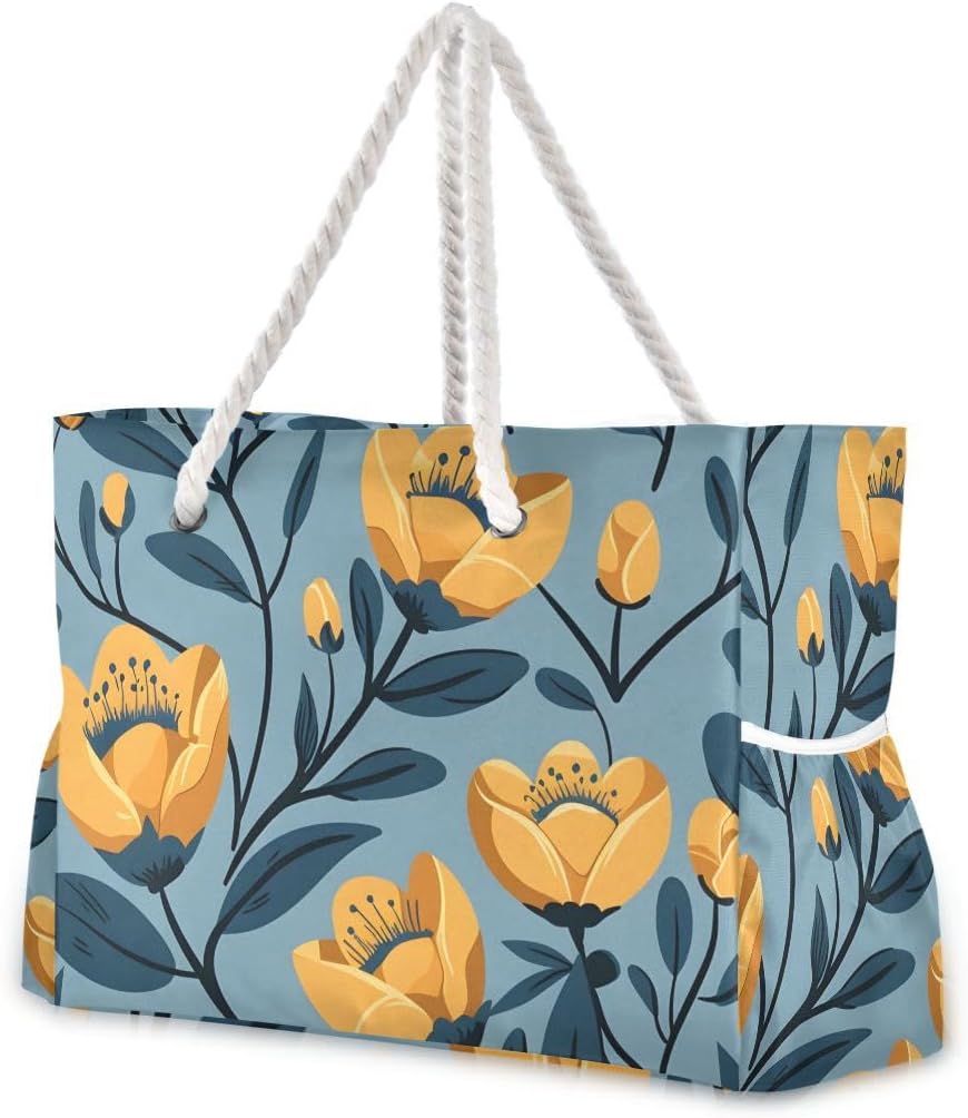 senya Large Beach Shoulder Bags Canvas Tote Water Resistant for Gym Travel Daily - Image 26