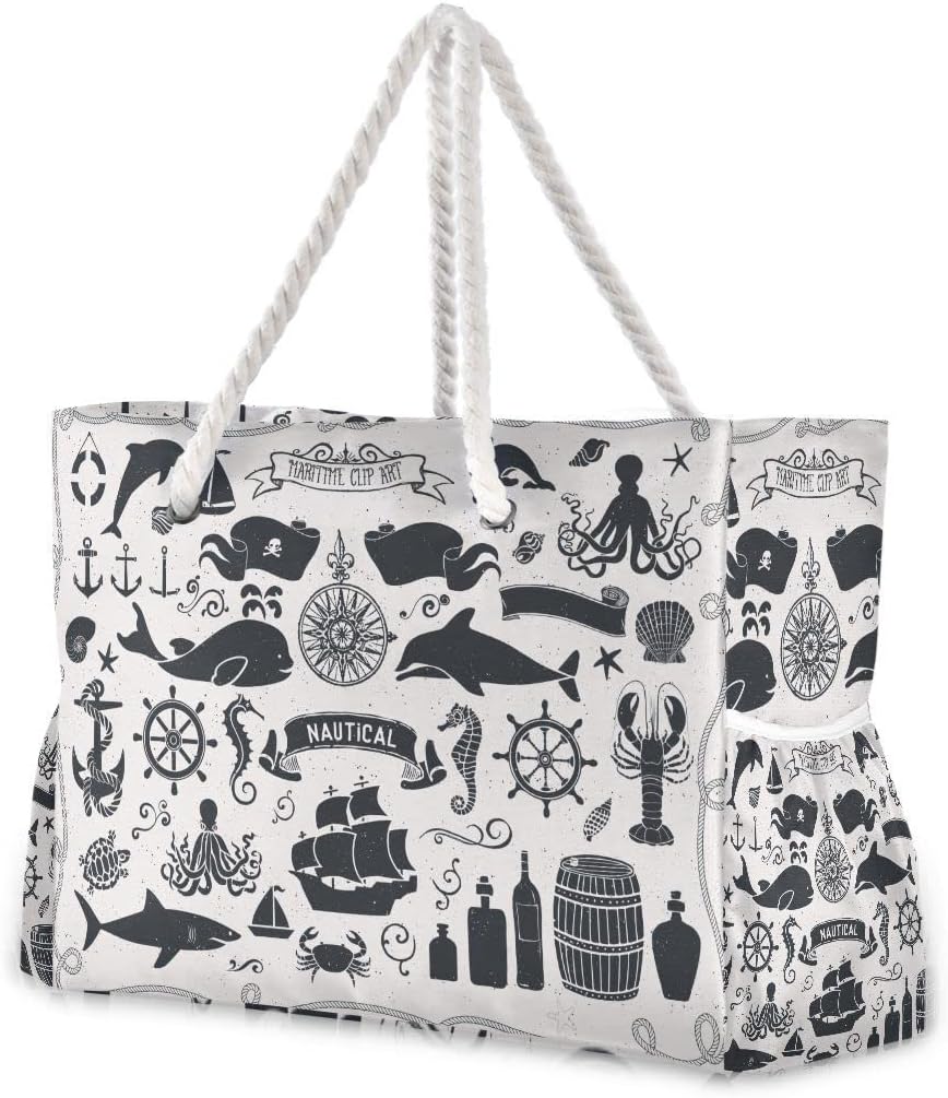 senya Large Beach Shoulder Bags Canvas Tote Water Resistant for Gym Travel Daily - Image 13