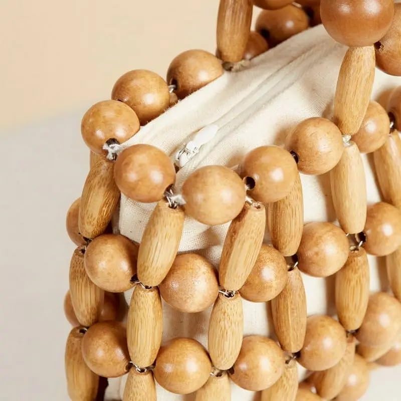 SIDUFHAOPKLL Women Handbag Woven Tote Large Bead Bag Handbag Fashion Beach Holiday Purses Messenger - Image 4