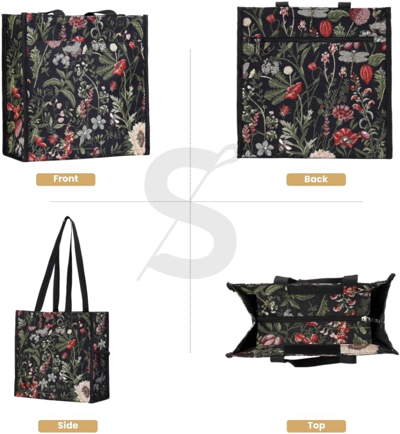 Signare Floral Shopping Tote Bag with Garden Flower Pattern - Image 3