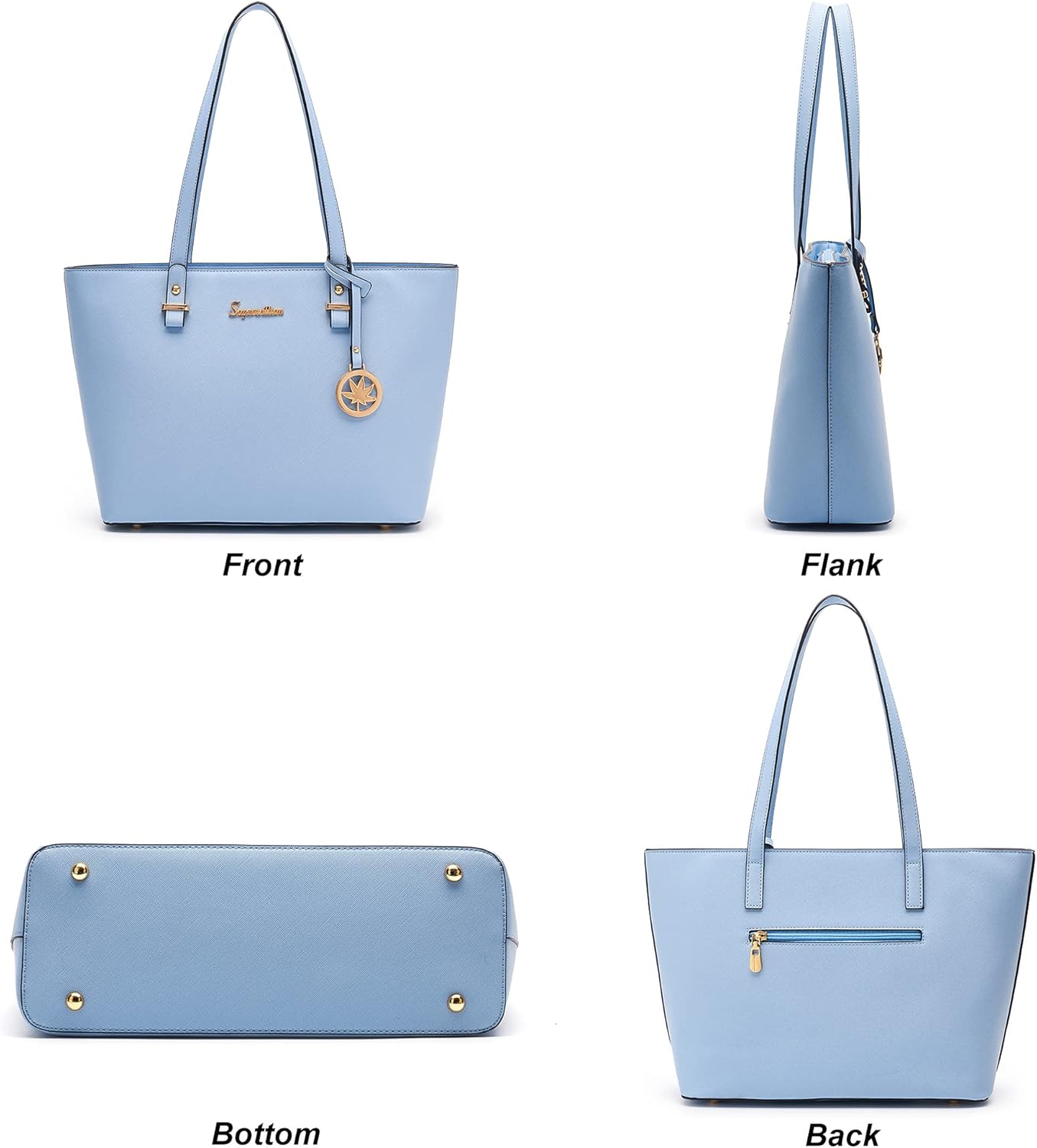 Soperwillton Handbags and Purses for Women Shoulder Tote Bags Top Handle Satchel Purse Set 5pcs - Image 2