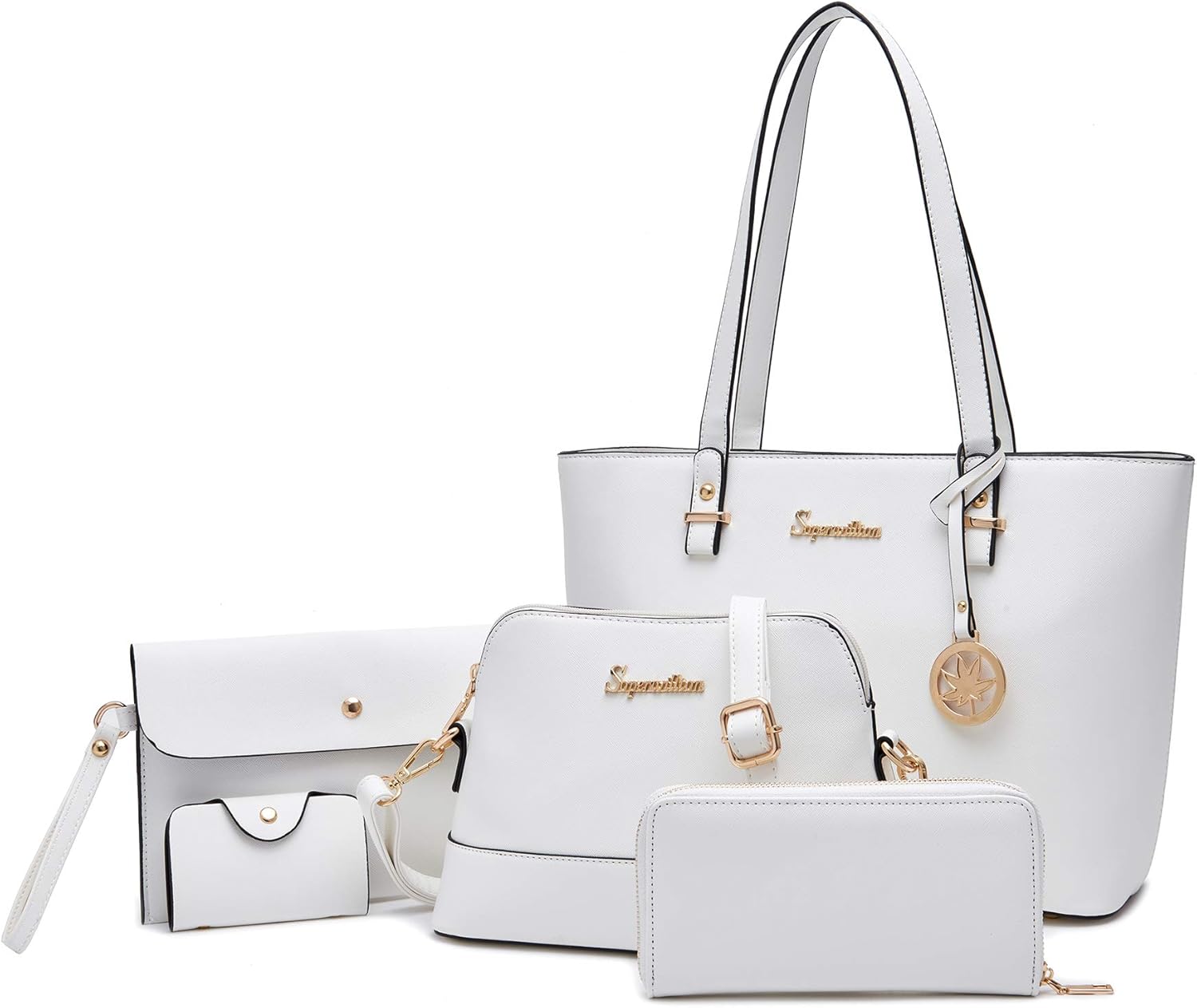 Soperwillton Handbags and Purses for Women Shoulder Tote Bags Top Handle Satchel Purse Set 5pcs - Image 16