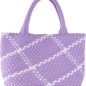 SporGenius Woven Tote Beach Bag with Small Handmade Purse, Large Summer Travel Handbags and Purses