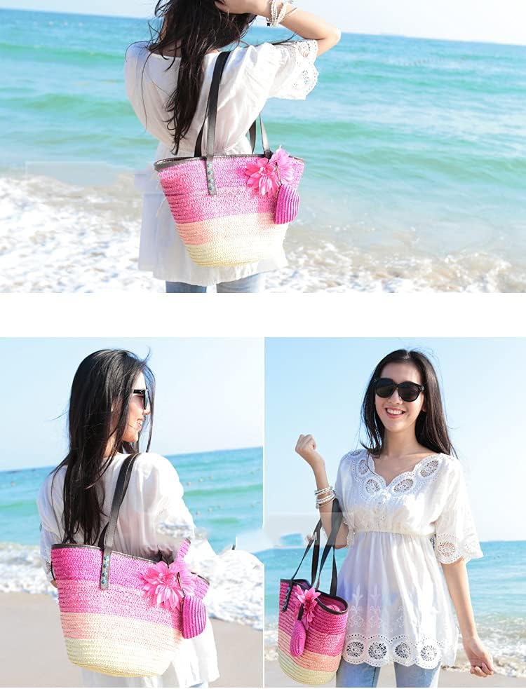 Straw Bag Beach Bags for Women - Straw Large Beach Tote Bag - Summer Handwoven Shoulder Bags for Beach. - Image 6