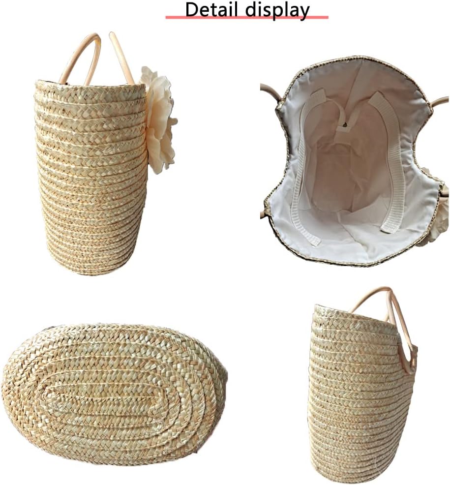 Straw Bag Beach Bags for Women - Straw Large Beach Tote Bag - Summer Handwoven Shoulder Bags for Beach. - Image 3