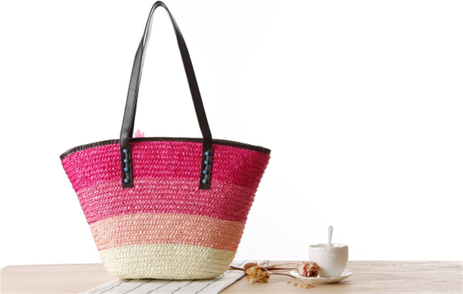 Straw Bag Beach Bags for Women - Straw Large Beach Tote Bag - Summer Handwoven Shoulder Bags for Beach. - Image 2