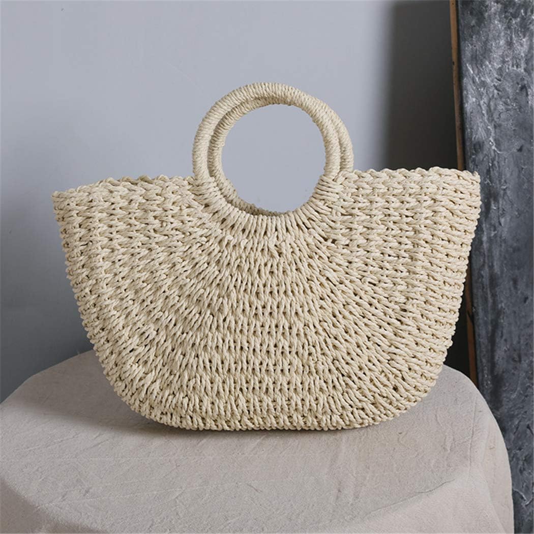 Straw Bag Womens Handbag Handwoven Large Straw Beach Tote Bag Vacation Summer Beach bag Straw Purse - Image 9