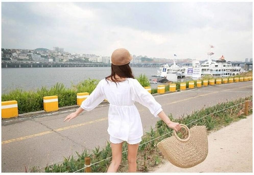 Straw Bag Womens Handbag Handwoven Large Straw Beach Tote Bag Vacation Summer Beach bag Straw Purse - Image 3
