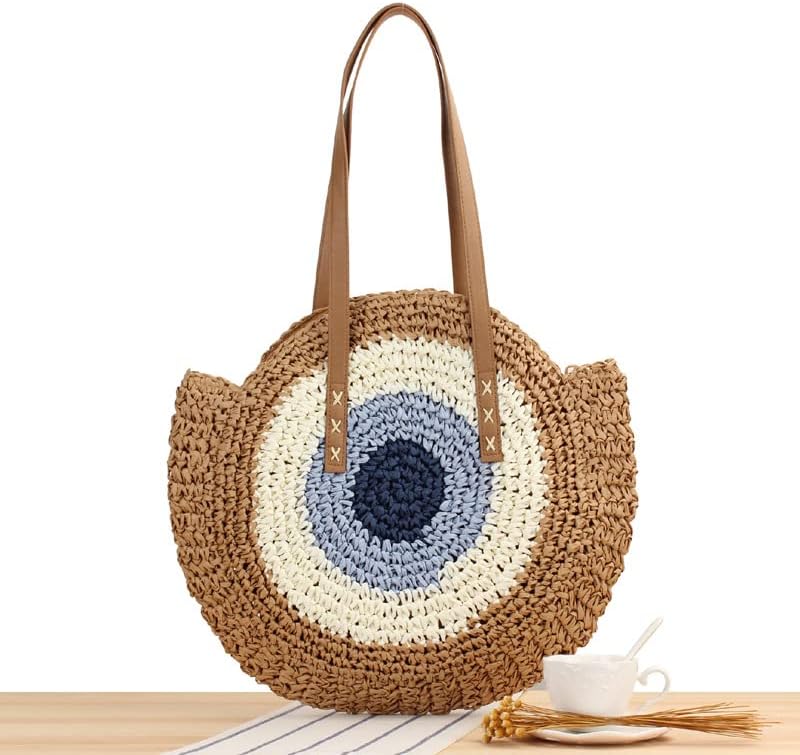 Straw Beach Bag for Women Summer Woven Tote Bag Rattan Handbag Hobo Bohemian Vacation Bags - Image 2