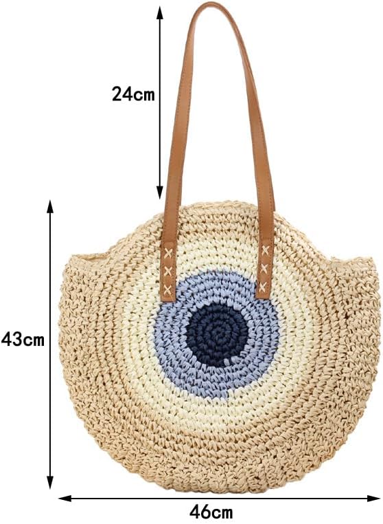 Straw Beach Bag for Women Summer Woven Tote Bag Rattan Handbag Hobo Bohemian Vacation Bags - Image 6