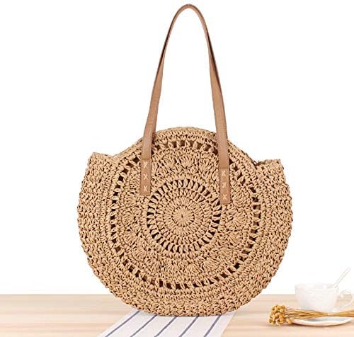 Straw Beach Bag for Women Summer Woven Tote Bag Rattan Handbag Shoulder Bag Hobo Bohemian