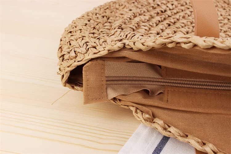 Straw Beach Bag for Women Summer Woven Tote Bag Rattan Handbag Shoulder Bag Hobo Bohemian - Image 6