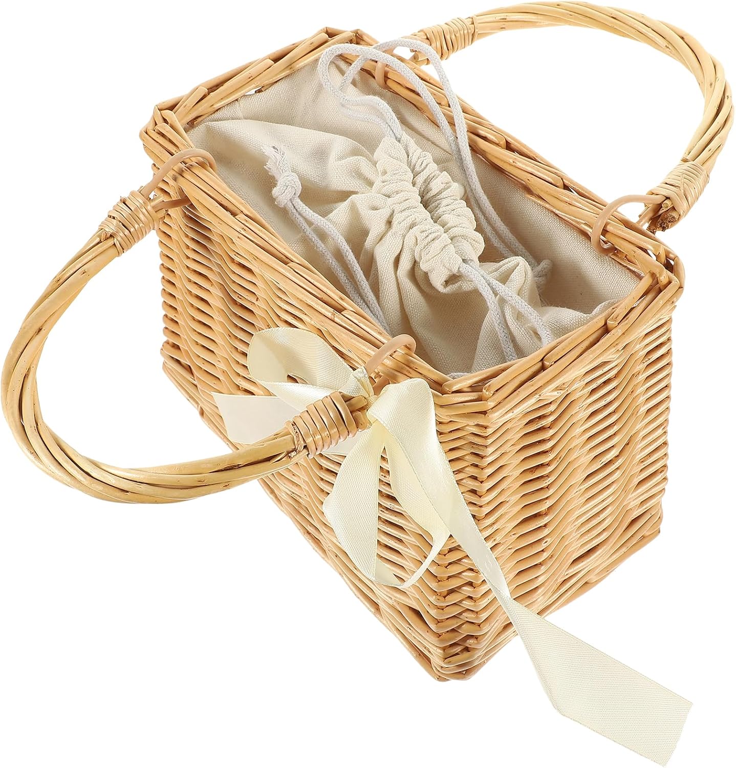 Straw Beach Bags Wicker Handbag Beach Rattan Woven Tote Handbags Top-handle Bags with Bow for Women Summer - Image 7