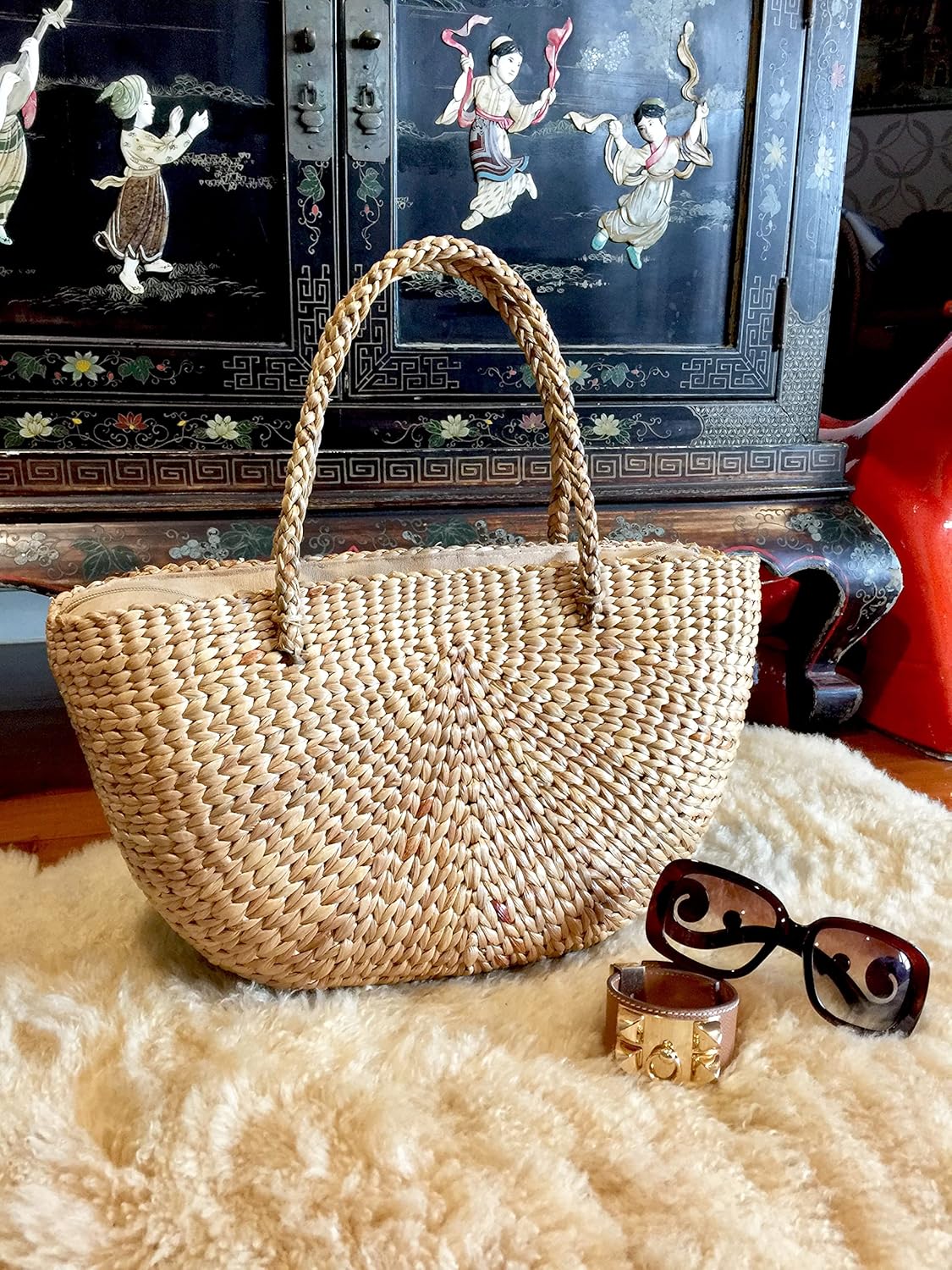 Straw Tote Bag,Summer Straw Tote Bag,Beach Straw Bag,Straw Basket Bag,Straw Basket Bag,Straw Bag,Straw Basket Tote,Straw Beach Bag,Straw Tote Purse - Image 6