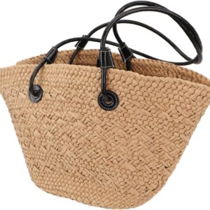 Straw Woven Beach Bag, Stylish Large Capacity Shoulder Bag, Handmade Weaving Handbags, Straw Bags, Tote Bags for Outdoor Shopping, Design for Summer Beach Resort Travel