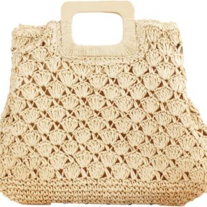 Straw Woven Tote Bag, Rattan Travel Beach Bag, Hand-Woven Hollow Handbag, Casual Retro Large Shoulder Bag, Summer Hobo Bag