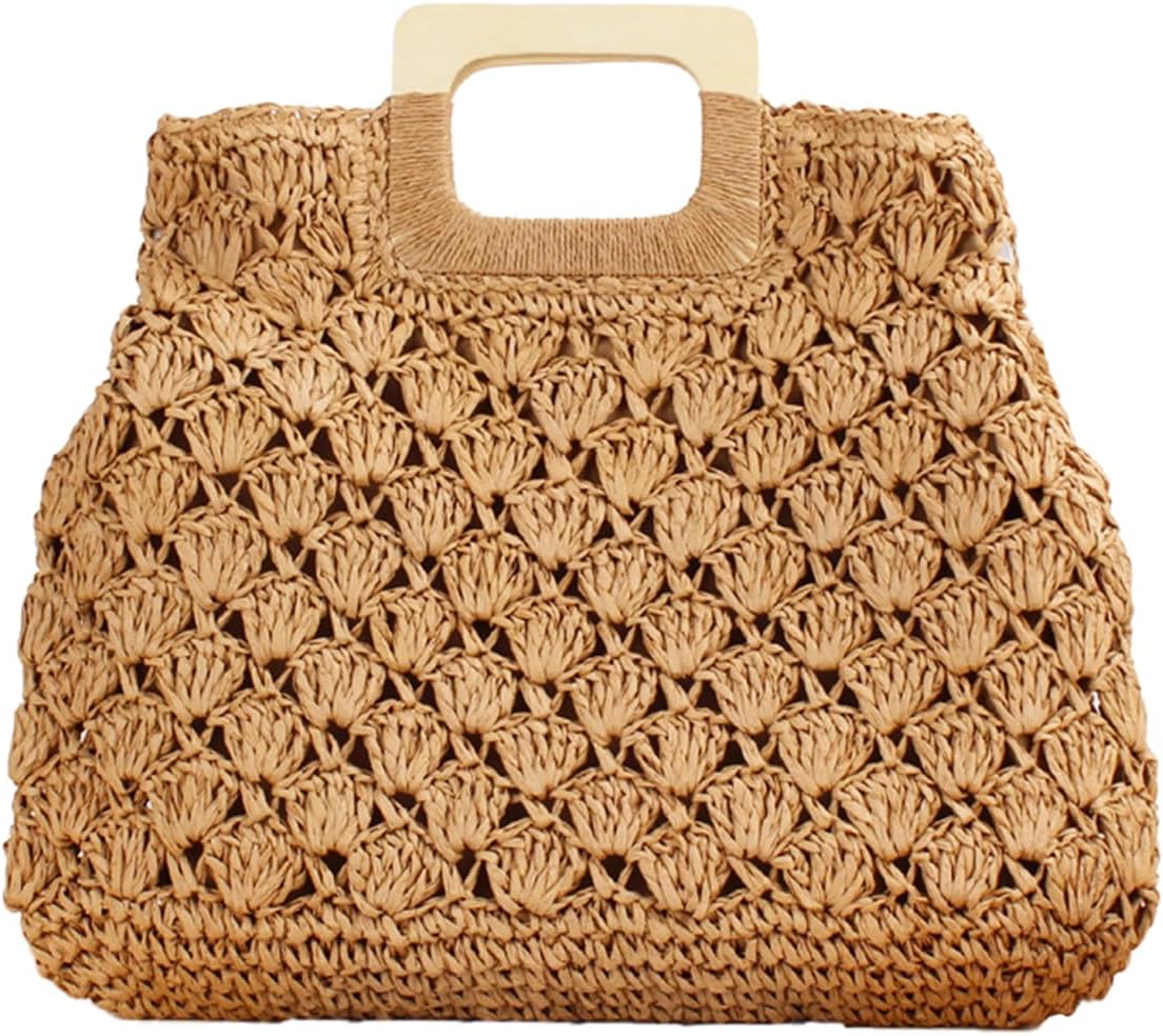Straw Woven Tote Bag, Rattan Travel Beach Bag, Hand-Woven Hollow Handbag, Casual Retro Large Shoulder Bag, Summer Hobo Bag - Image 8
