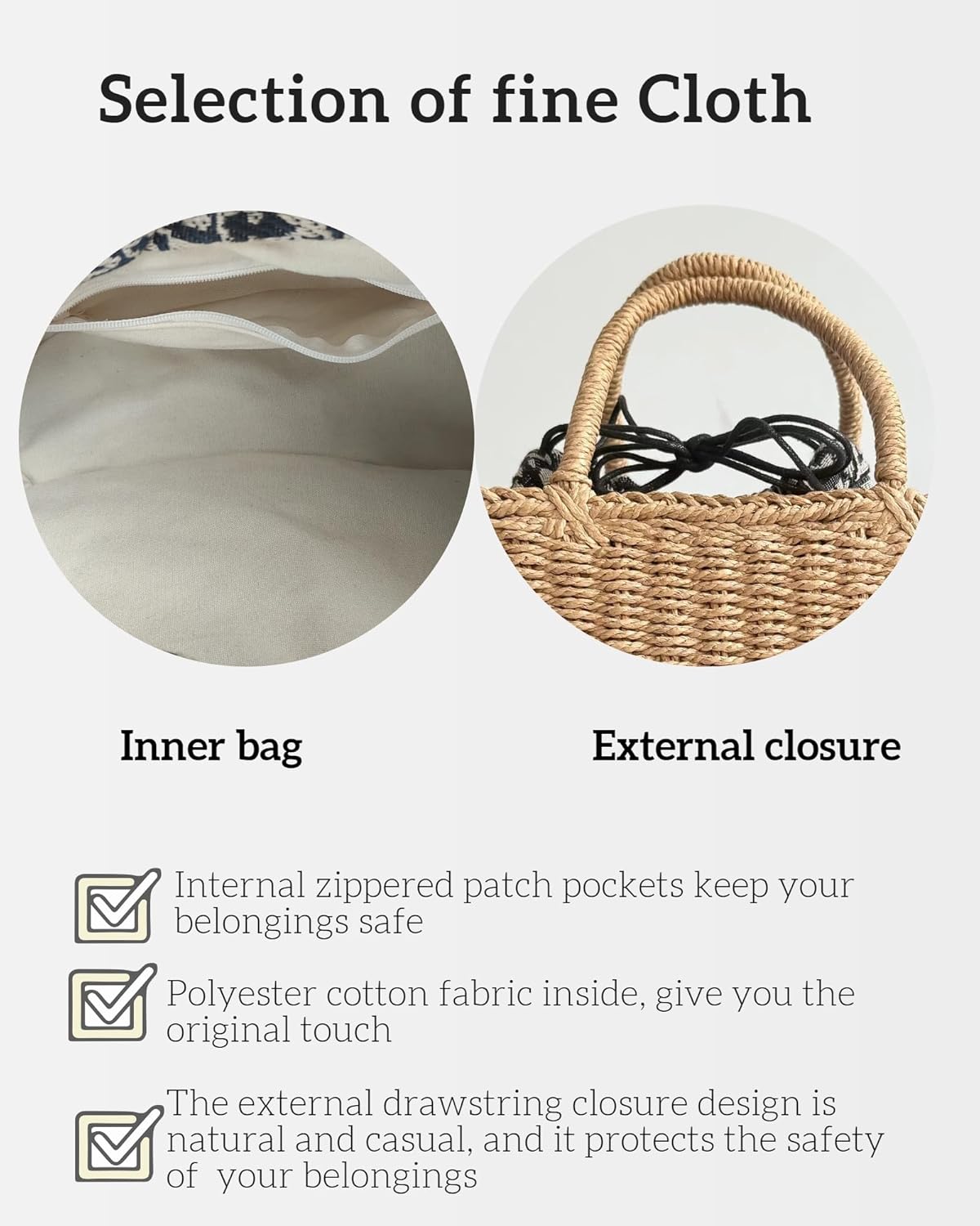 Stylish Handwoven Straw Tote Bag for Women - Lightweight Eco-Friendly soft Adjustable straw Beach Bag with Shoulder straps,Women’s straw purse for Summer &Large tote bag for Everyday Use - Image 5