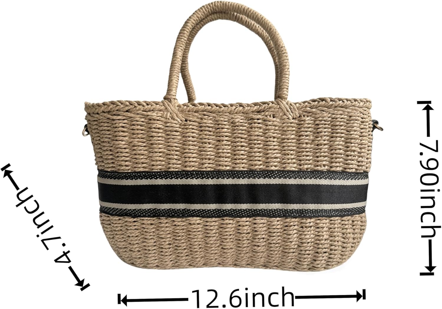 Stylish Handwoven Straw Tote Bag for Women - Lightweight Eco-Friendly soft Adjustable straw Beach Bag with Shoulder straps,Women’s straw purse for Summer &Large tote bag for Everyday Use - Image 2