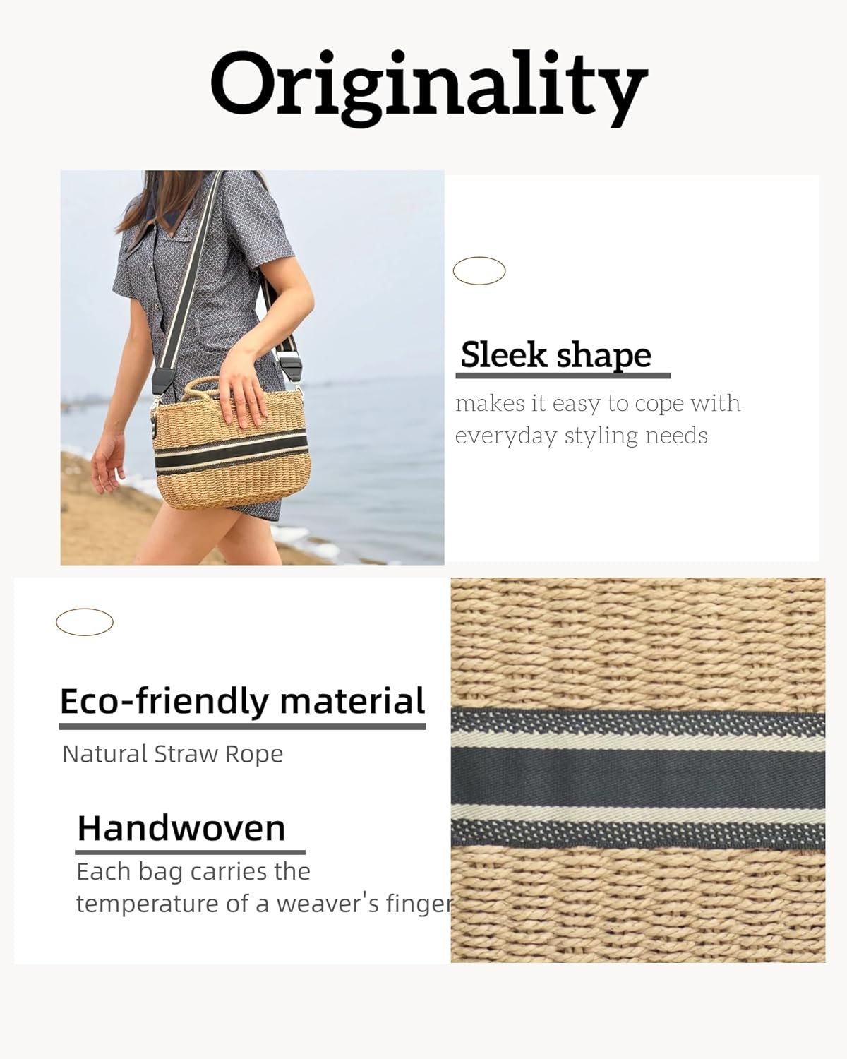 Stylish Handwoven Straw Tote Bag for Women - Lightweight Eco-Friendly soft Adjustable straw Beach Bag with Shoulder straps,Women’s straw purse for Summer &Large tote bag for Everyday Use - Image 6