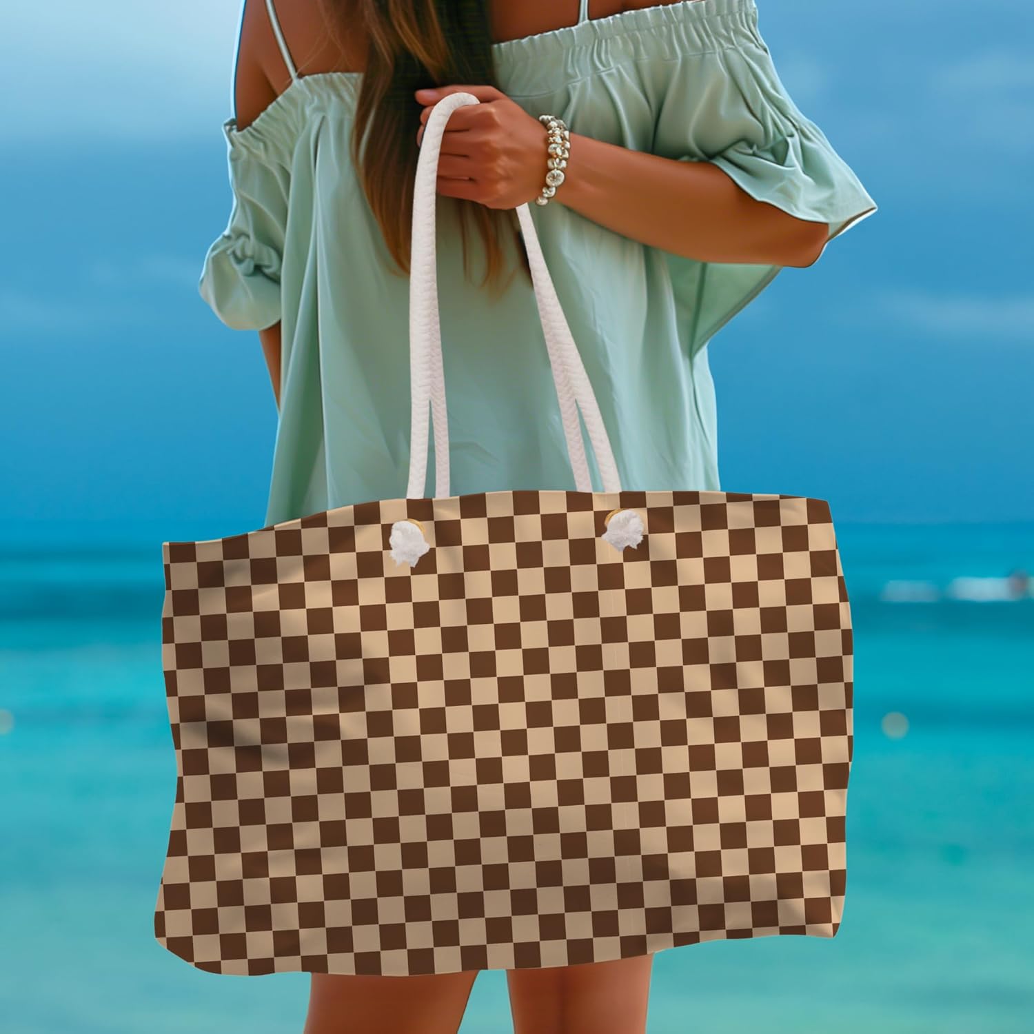 Summer Beach Bag Vacation Travel Tote Bag Reusable Bag for Pool Picnic Shopping Bag Gift - Image 2