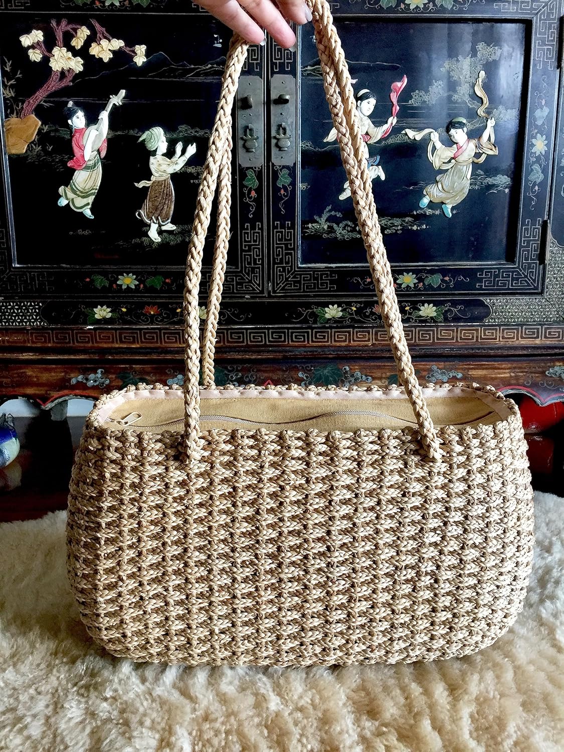 Summer Straw Bag,Handwoven Straw Bag,Straw Bag,Straw Tote,Straw Handbag,Straw Basket Bag,Beach Straw Bag - Image 2