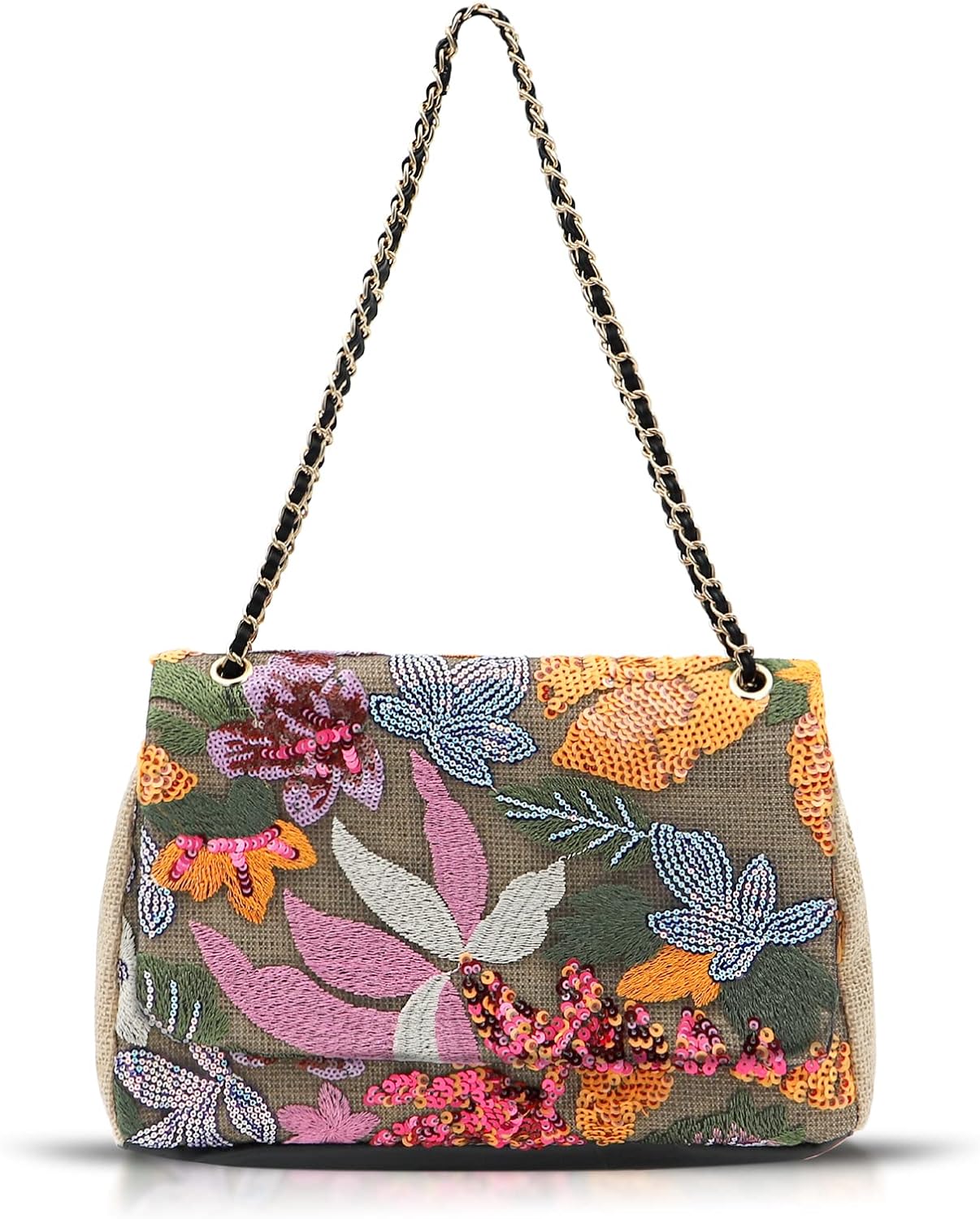 Tote Bag for Women Beach Bag Sequin Embroidery Straw Bag Bohemian Handbag Large Capacity Shoulder Bag Suitable for Vacation Travel Daily