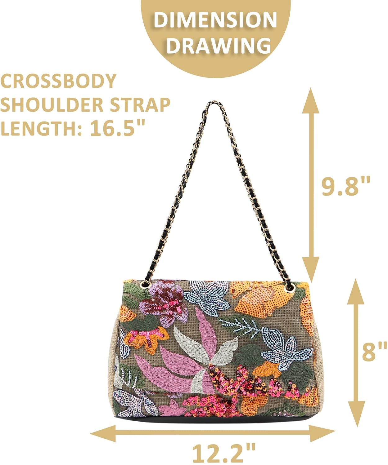 Tote Bag for Women Beach Bag Sequin Embroidery Straw Bag Bohemian Handbag Large Capacity Shoulder Bag Suitable for Vacation Travel Daily - Image 2