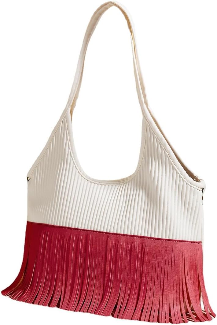 UOHLCX HBJWOV Bag Fringe Accessorized upper shoulder Tote bag Spring\/Summer vintage multi-zip
