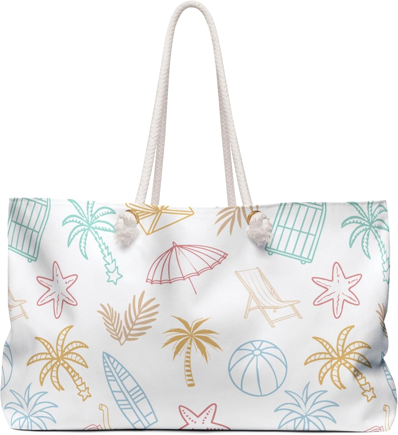 Vacation Print Summer Beach Bag for Women Vacation Travel Tote Bag Reusable Bag for Pool Picnic Shopping Bag - Image 2