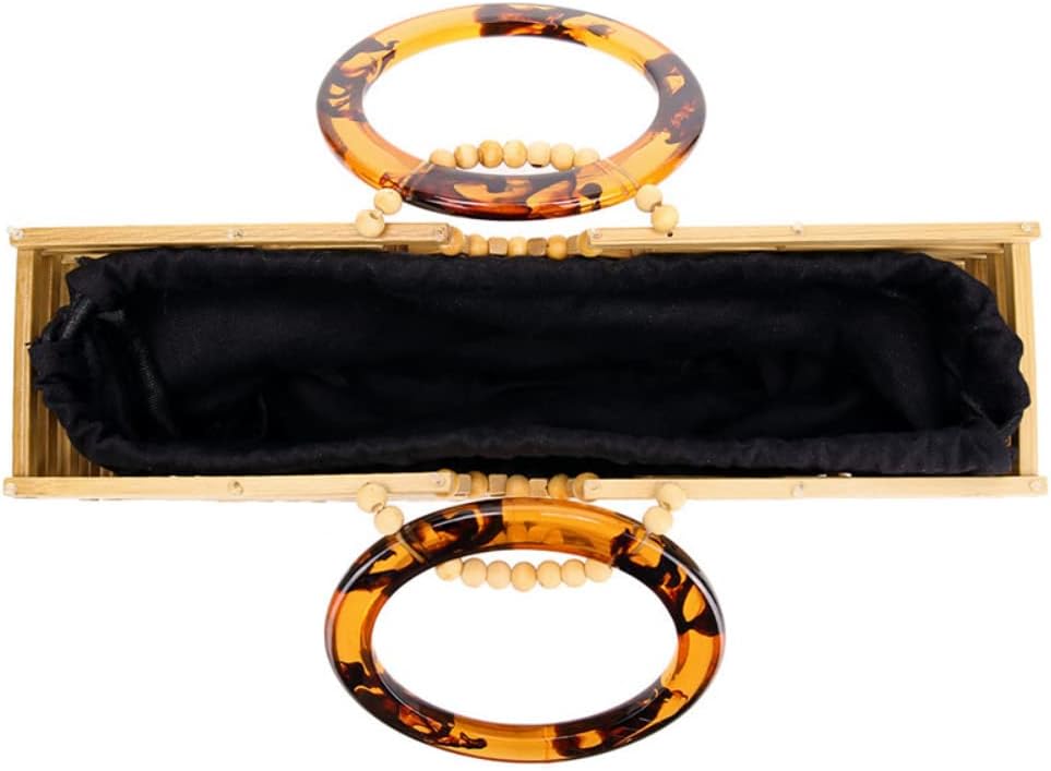 VAKAER Women Bamboo Purse Summer Beach Tote Bags Handmade Handbag with Inner bag - Image 7