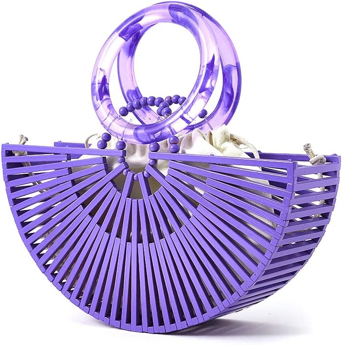 VAKAER Women Bamboo Purse Summer Beach Tote Bags Handmade Handbag with Inner bag - Image 10