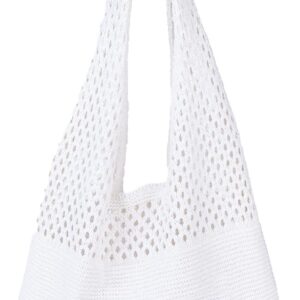 Van Fan & Shi Personalized Embroidered Crochet Beach Bag, Custom Large Tote Bags, Monogram Foldable Handbag