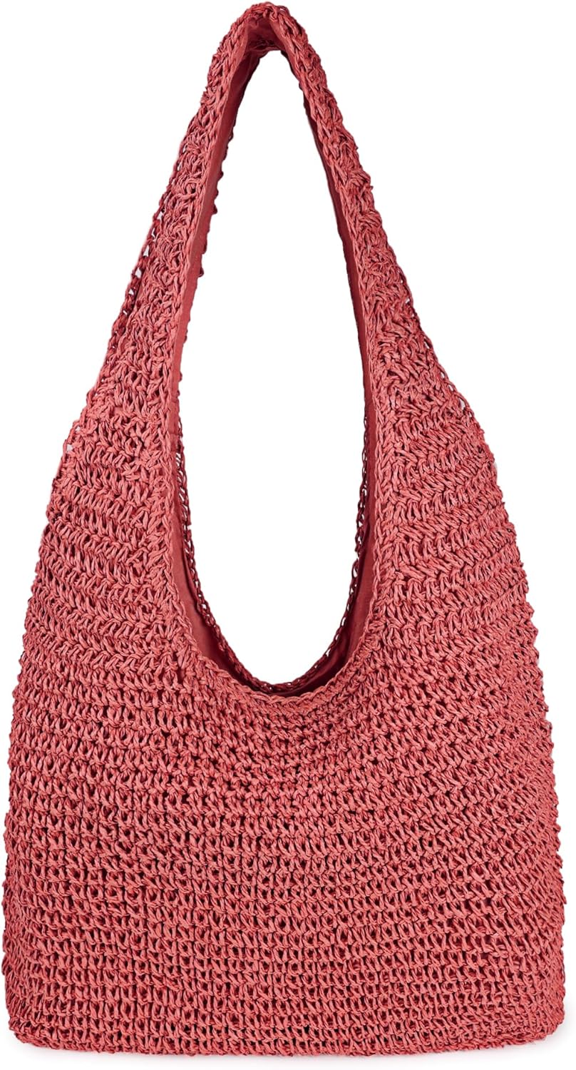 Women Large Straw Beach Bag Handmade Woven Shoulder Bags Hobo Tote Handbag Purse for Summer - Image 14